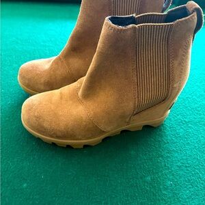 Sorel Joan Of Arctic Wedge II Chelsea Boot Brown Suede 5.5 Waterproof Ankle